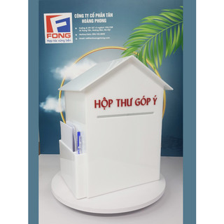 Hộp thư góp ý mica Đài Loan 3mm hình ngôi nhà 20x15x30cm nhiều màu, bền đẹp, sang trọng