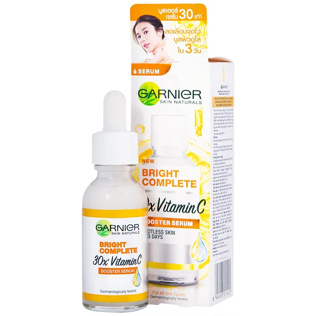 Tinh chất Garnier Dưỡng Sáng Da & Mờ Thâm Vitamin C - Garnier Bright Complete 30x Booster Serum 30ml