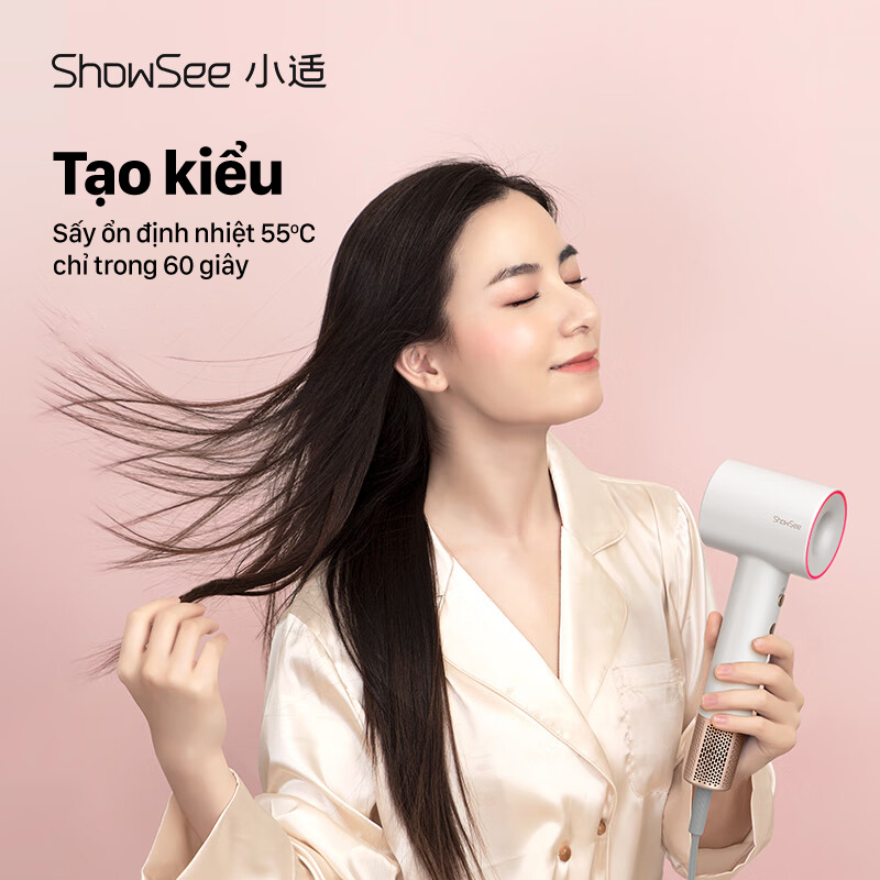 Máy sấy tóc ion âm Xiaomi ShowSee A18 - 8 chế độ sấy - Công suất 1600W - Dòng máy sấy cao cấp tạo kiểu dưỡng ẩm