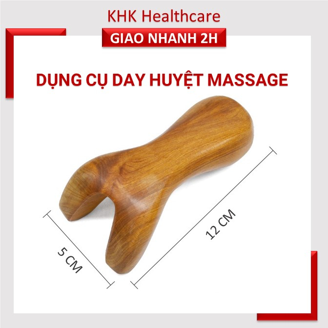 Dụng cụ ấn huyệt massage toàn thân kiểu Thái hình chữ Y bằng gỗ thơm (MH857)
