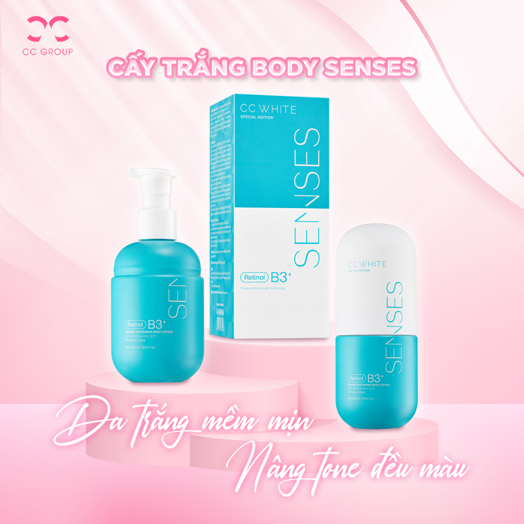 Kem Body Senses CC White Chính Hãng Dưỡng Trắng Phục Hồi Da Sau Đi Nắng Lên Tông Không Trôi Không Lộ