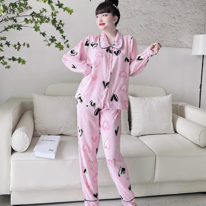 Đồ bộ nữ pijama SOJUN Quần Dài Tay dài Lụa Mango Cao Cấp 40-60kg