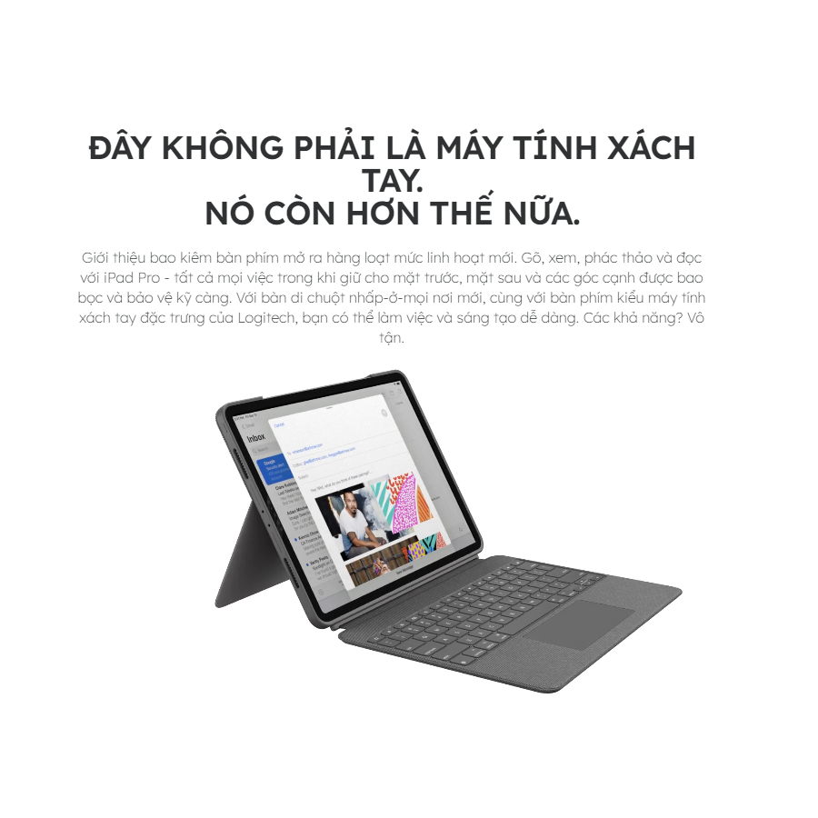 Bao da bàn phím Logitech Combo Touch iPad Pro 11 inch thế hệ thứ 1, 2, 3, 4