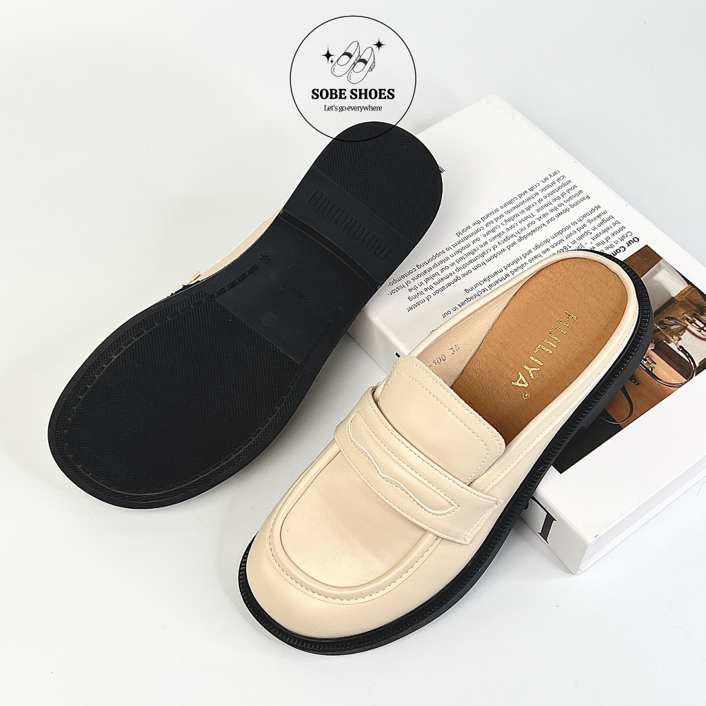 Sục Nữ Moca Mũi Tròn Da Mềm Hở Gót Đế 2 Cm