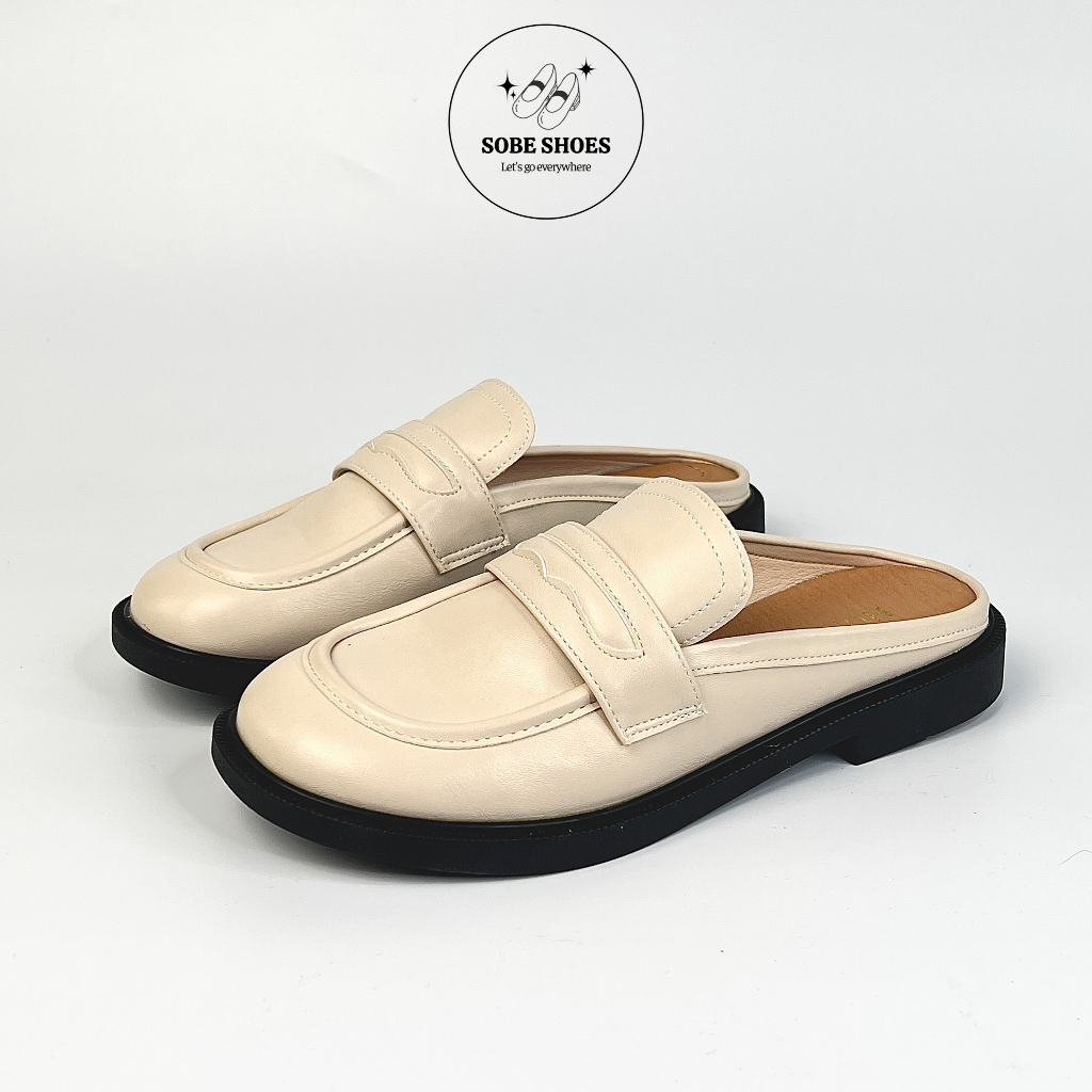 Sục Nữ Moca Mũi Tròn Da Mềm Hở Gót Đế 2 Cm