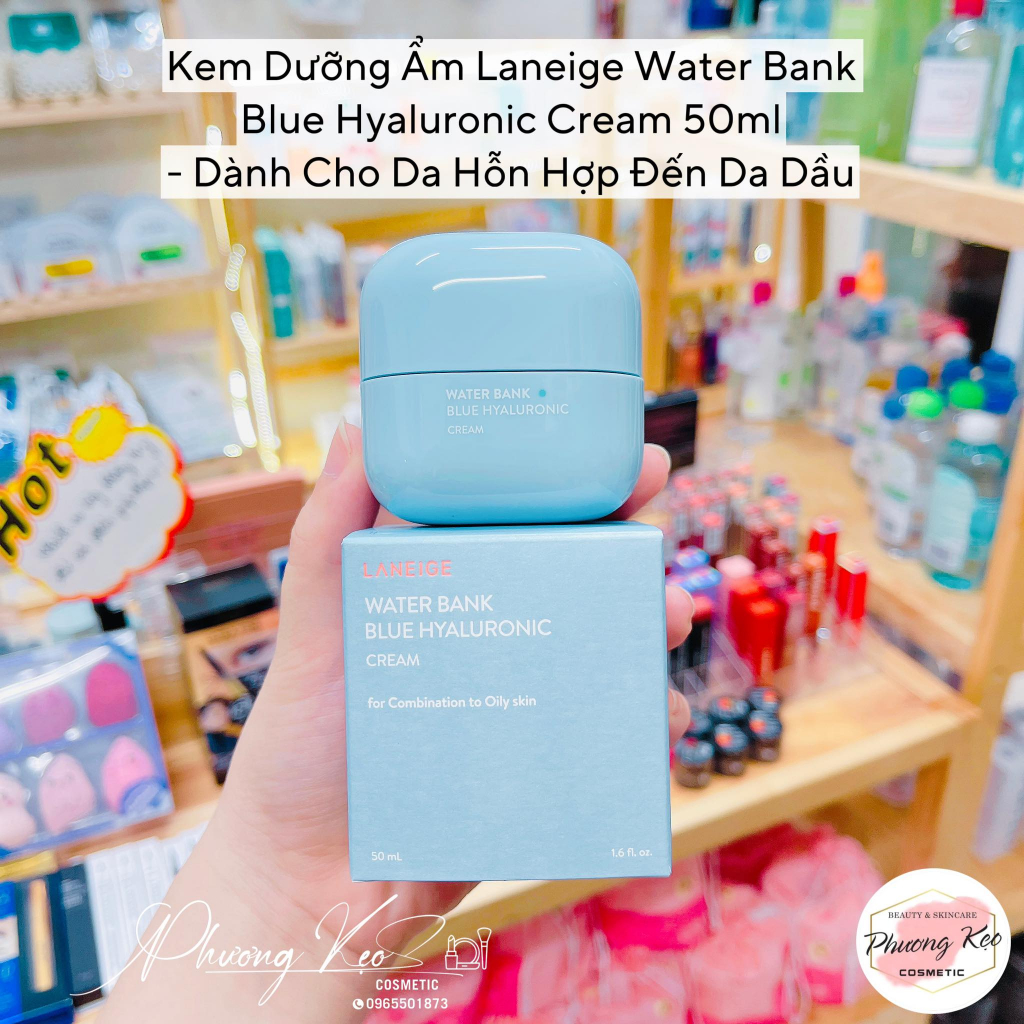 Kem Dưỡng Ẩm Laneige Dành Cho Da Dầu Và Da Hỗn Hợp 50ml Water Bank Blue HA Cream