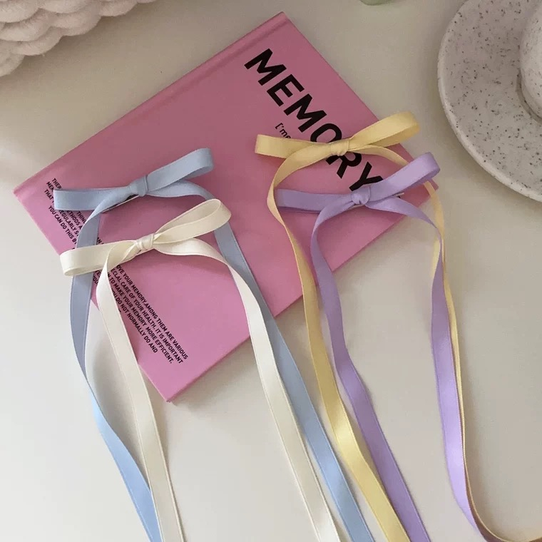 Kẹp tóc ruy băng 1 nơ phong cách Hàn PK45