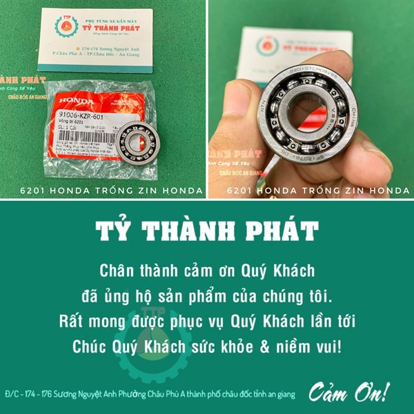 Vòng bi  6201 Honda trống zin 12*32*10