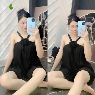🍒🍒🍒 🌵🌵Sét bộ xếp li đính hoa cổ yếm pc