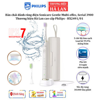 [BH 2 Năm] Bàn chải đánh răng điện Philips Sonicare Gentle Multi-effec HX2491/01, Serial 3900