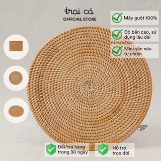 Lót Nồi, Tấm Lót Bàn Ăn Mây Guột TRẠI CÁ Decor Trang Trí Bàn Ăn, Phòng Ăn Trong Gia Đình, Nhà Hàng, Khách Sạn