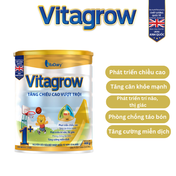 Sữa bột Vita Grow 1+ 900g giúp bé tăng chiều cao hiểu quả - VitaDairy