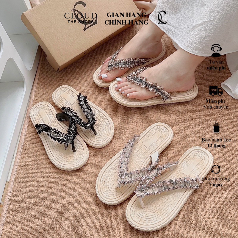 Dép kẹp giả cói CL đi biển nhiều mẫu