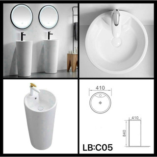 LAVABO TRỤ ĐỨNG TRÒN (KHÔNG BAO GỒM VÒI VÀ XẢ LAVABO)