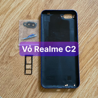 lưng vỏ Realme C2 ,kèm khay sim,phím,kính camera,ko xương
