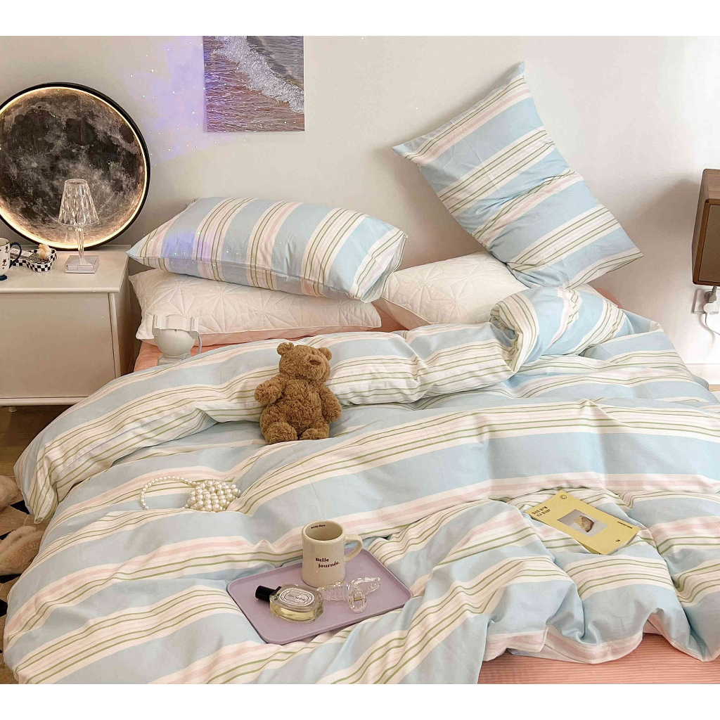 Bộ 5 món ga giường, áo gối và mền chần Stefani Mẫu mới 2023 (Nhiều màu sắc)