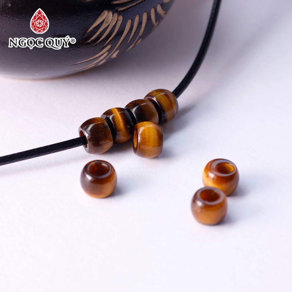 Charm đá hình lu thống đá mắt hổ vàng nâu - Ngọc Quý