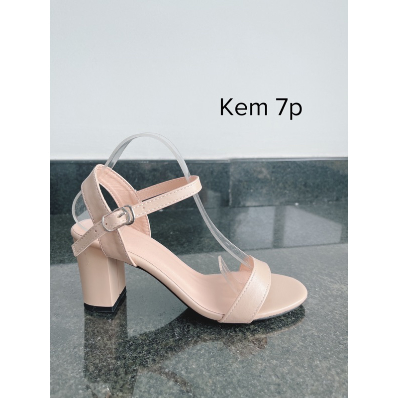 Giày cao gót nữ 5p và 7p quai ngang đơn giản