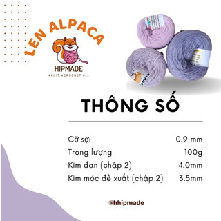 LEN ALPACA tái chế 100g siêu ấm siêu mềm