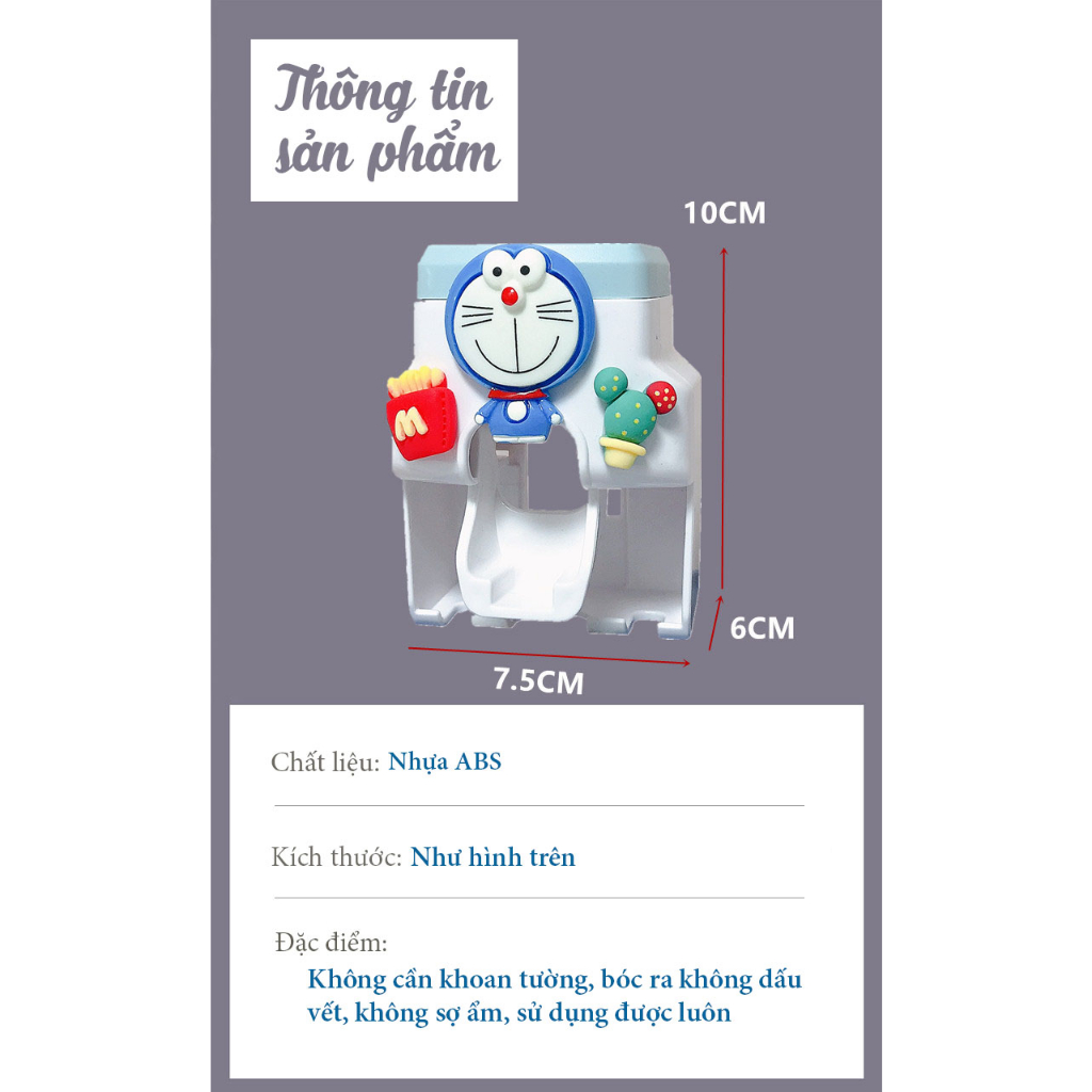 Dụng cụ nặn kem đánh răng cho bé có kèm treo bàn chải hình xinh xắn giúp bé dễ dàng lấy kem đánh răng và thích đánh răng