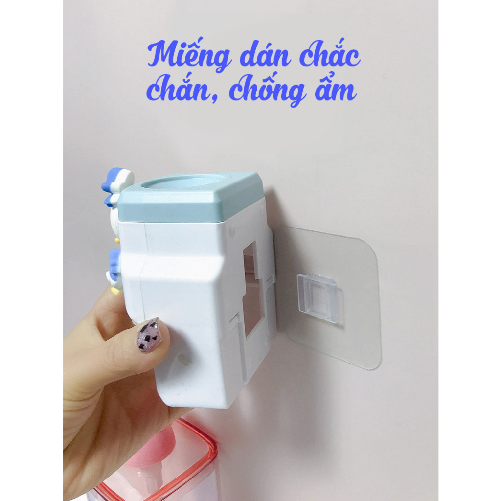 Dụng cụ nặn kem đánh răng cho bé có kèm treo bàn chải hình xinh xắn giúp bé dễ dàng lấy kem đánh răng và thích đánh răng