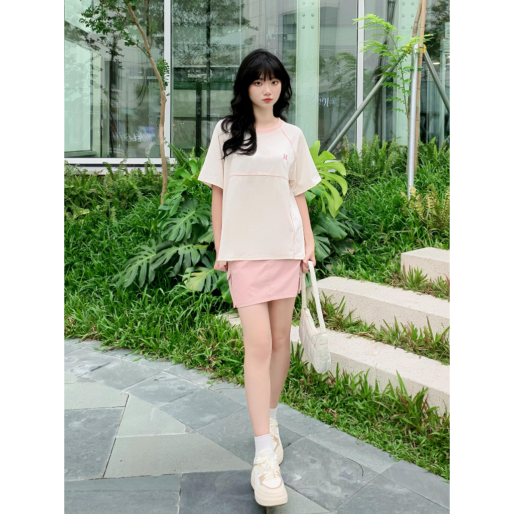 Áo Thun Nam Nữ Form Rộng Mugung Phối Line Oversize 100% Cotton Logo Thêu M114