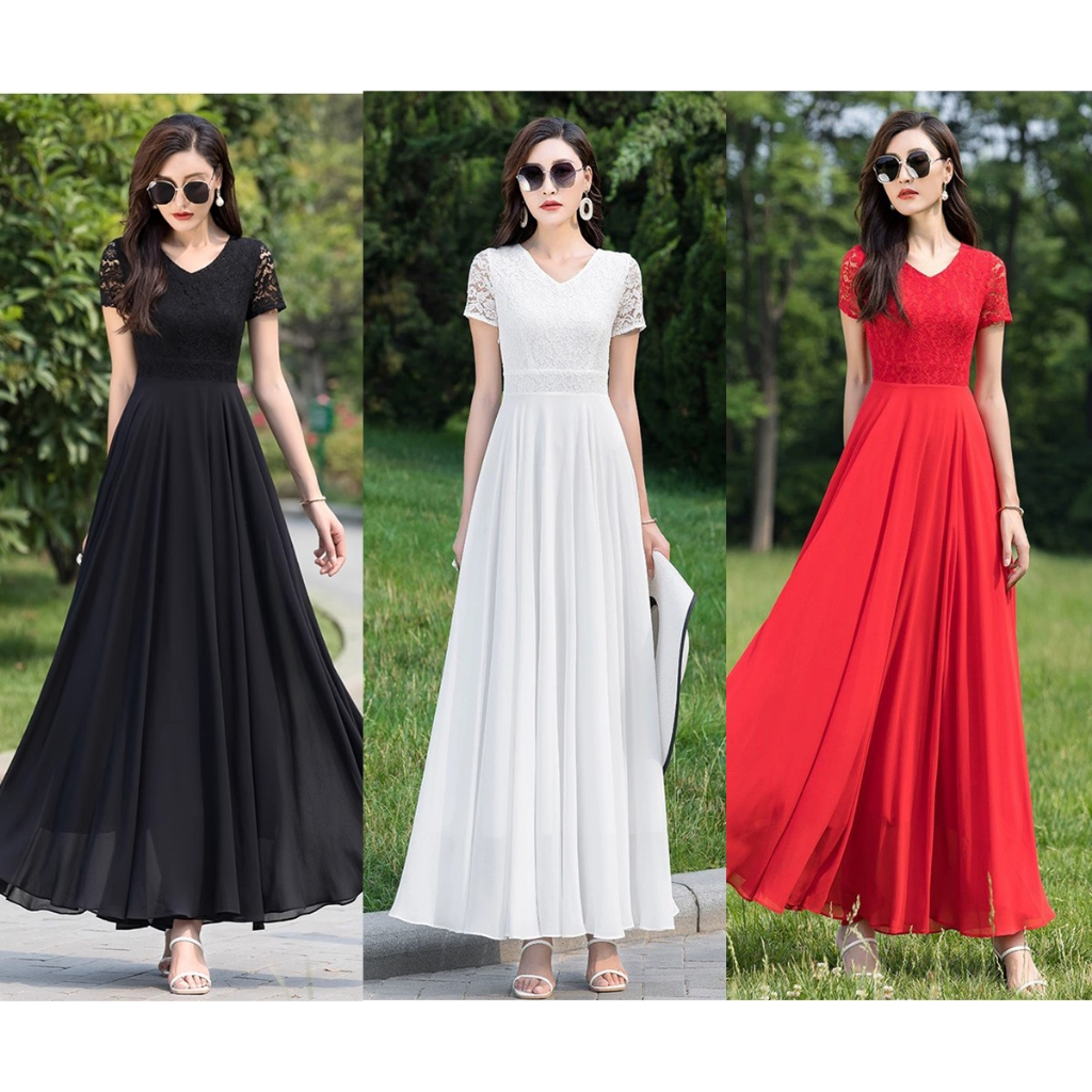 ĐẦM XÒE PHỐI REN CỔ V 2110 đầm dự tiệc, đầm đi chơi, đầm đi dạo, đầm dài