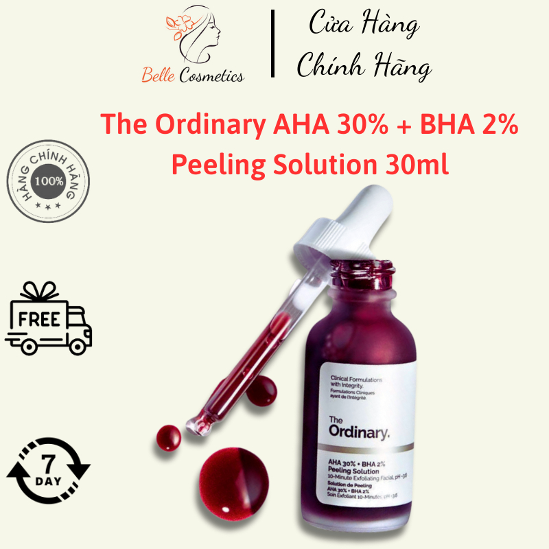 Serum peel da hoá học The Ordinary AHA 30% + BHA 2% Peeling Solution 30ml, tẩy tế bào chết cho mặt / Belle Cosmetics