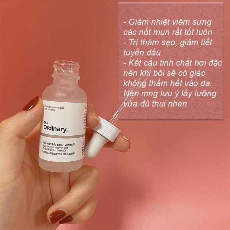 Serum The Ordinary Niacinamide 10% + Zinc 1% Giúp Cân Bằng Bã Nhờn Làm Sáng Da Thu Nhỏ Lỗ Chân Lông 30ml/Belle Cosmetics