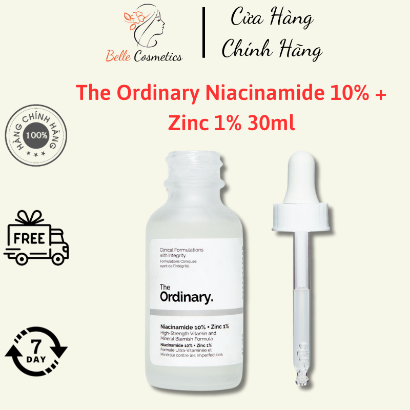 Serum The Ordinary Niacinamide 10% + Zinc 1% Giúp Cân Bằng Bã Nhờn Làm Sáng Da Thu Nhỏ Lỗ Chân Lông 30ml/Belle Cosmetics