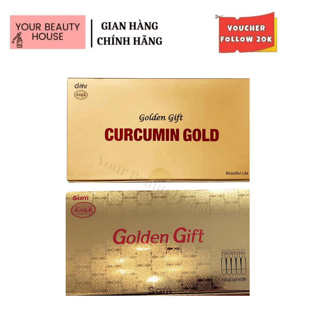 [Golden Gift ] Tinh Chất Nghệ Nano Hàn Quốc - Full Hộp 100 tép và 60 tép Hỗ Trợ Sức Khỏe Đẹp Da