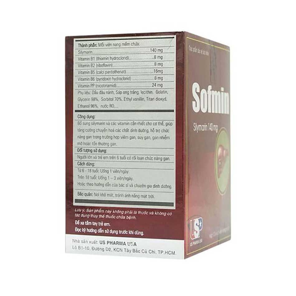 Bổ gan Sofmin Silymarin 140mg hộp 60 viên giúp tăng cường chức năng gan , giảm viêm gan, xơ gan , gan nhiễm mỡ