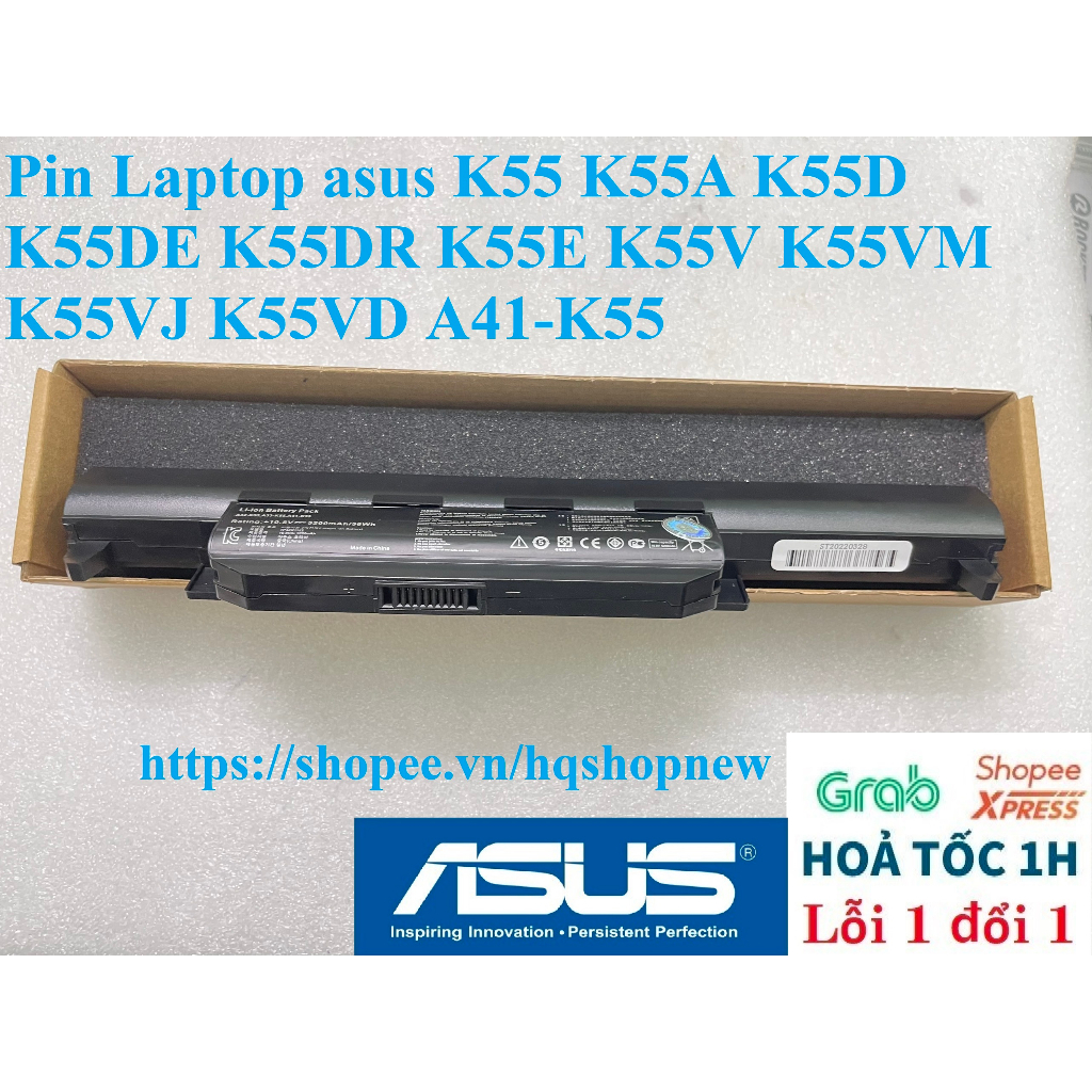 ⚡ Pin Laptop Asus K55 K55A K55D K55DE K55DR K55E K55V K55VM K55VJ K55VD A41-K55