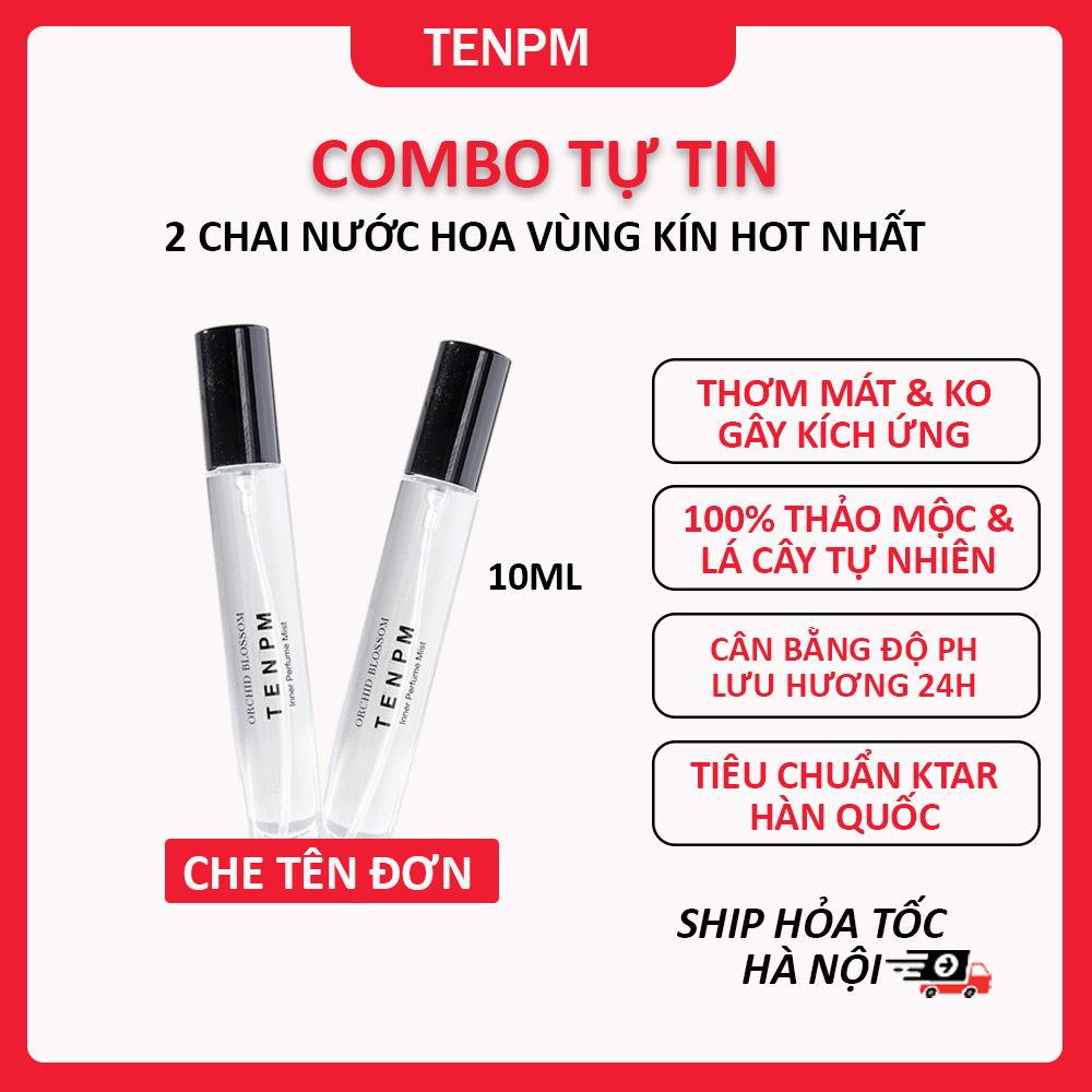 Combo Tự Tin 2 Mùi Nước Hoa Vùng Kín Hàn Quốc 10Ml, Thơm Quyến Rũ, Lưu Hương 24H, Thành Phần Lá Cây Tự Nhiên | Tenpm
