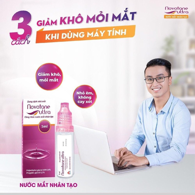 [vitamin cho mắt ]Nước mắt nhân tạo NOVOTANE ULTRA 5ml
