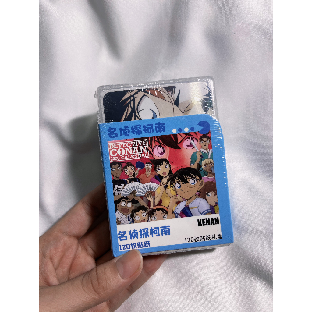 Hộp sticker Conan Thám Tử Lừng Danh Hộp nhựa 120 miếng hình dán Sticker