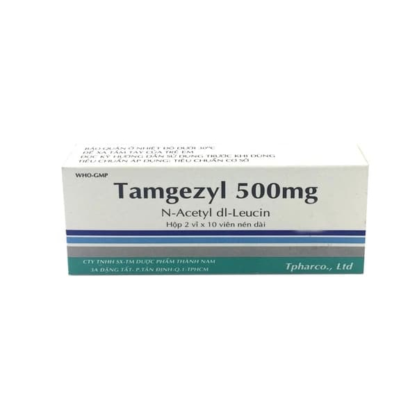 Tamgezyl N-Acetyl-Dl-Leucin 500mg hộp 20 viên - giảm hoa mắt, chóng mặt  do mọi nguyên nhân