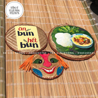 Combo tranh vẽ tay trang trí quán bún chả