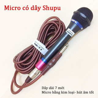 Mic dây karaoke Shupu SM 757 chuyên cho loa kéo, vang, âm li, sound card, mixer có dây dài 7m