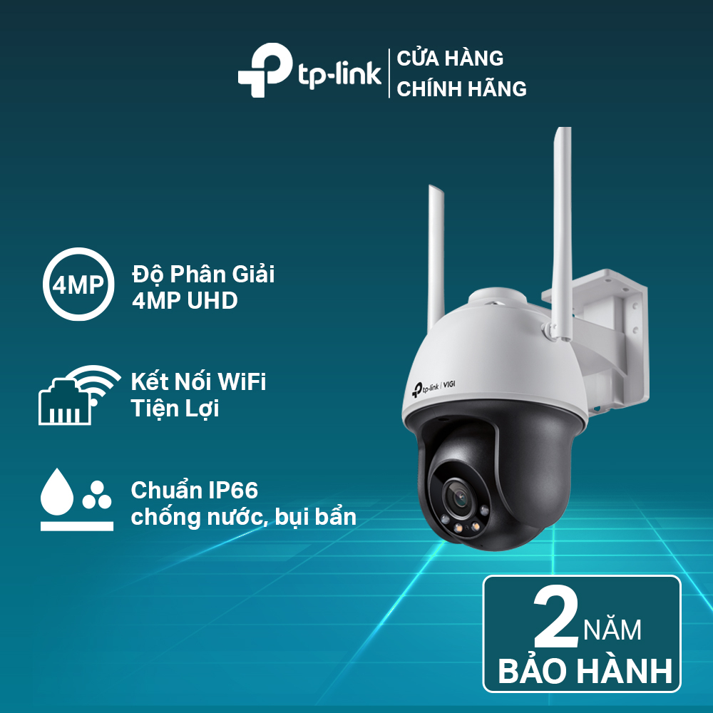 Camera IP WiFi TP-Link VIGI C540-W 4MP Ngoài Trời, Quay Quét 360 Độ, Đàm Thoại 2 Chiều