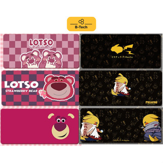 Lót chuột mouse pad cỡ lớn dài 60x30cm 80x30cm Pikachu, Naruto, gấu hồng Lotso dày, chống trượt, may viền B-Tech