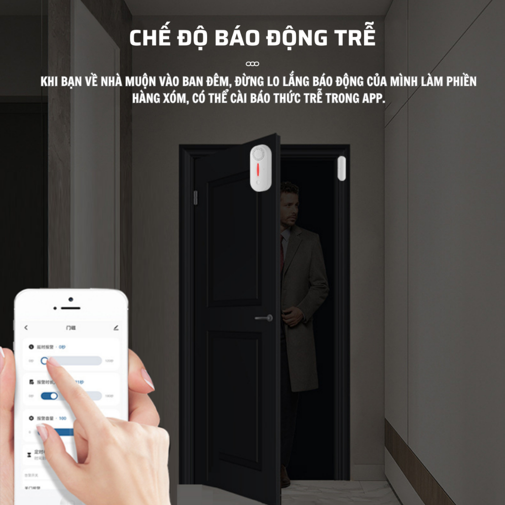 Chuông báo động chống trộm, báo khách mở cửa kết nối wifi CTFAST AW301 - Điều khiển từ xa qua app, âm báo 100 db hẹn giờ