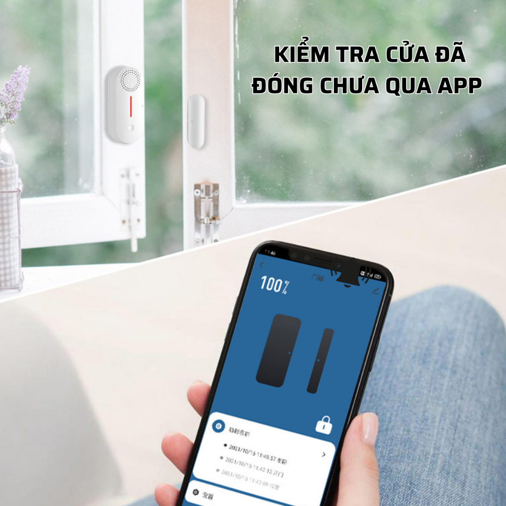 Chuông báo động chống trộm, báo khách mở cửa kết nối wifi CTFAST AW301 - Điều khiển từ xa qua app, âm báo 100 db hẹn giờ