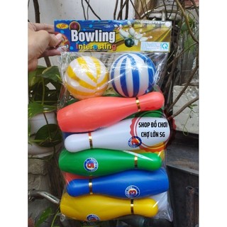 Bộ đồ chơi bowling 10 trái màu & 2 bóng nhựa nhỏ