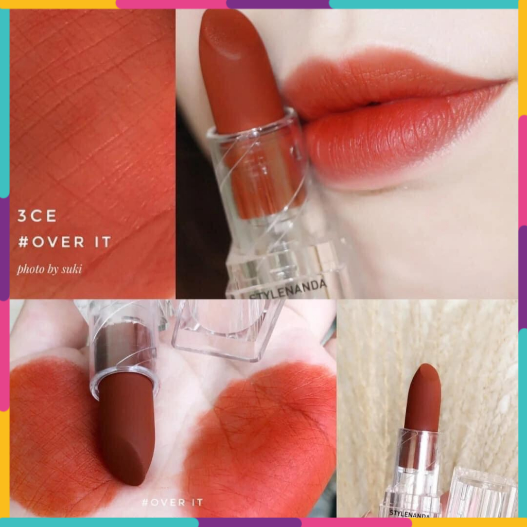 Son Thỏi 3CE Soft Matte Lipstick Over It Màu Cam Ánh Đỏ Thiết Kế Trong Suốt Lên Màu Bền Đẹp, Lâu Trôi CHÍNH HÃNG