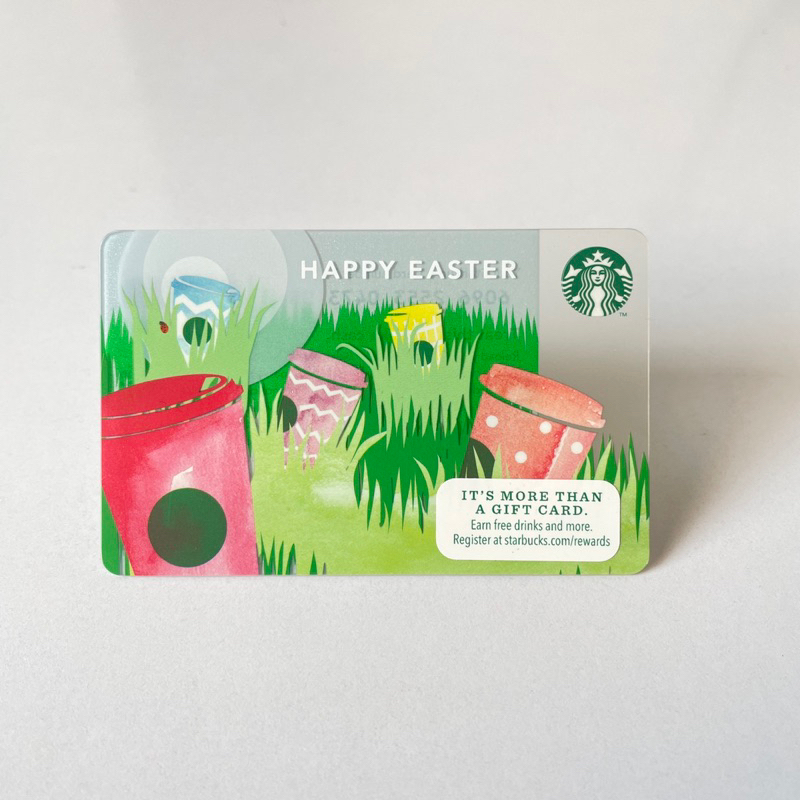 2921E THẺ STARBUCKS NHỰA US HAPPY EASTER 2013, thẻ có trầy (thẻ đã sử dụng, dùng để sưu tầm)