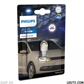 [LEDT2 ISOP] Đèn lùi LED Philips Ultinon T16 [Số lượng: 1 cái] [Bảo hành 5 năm]