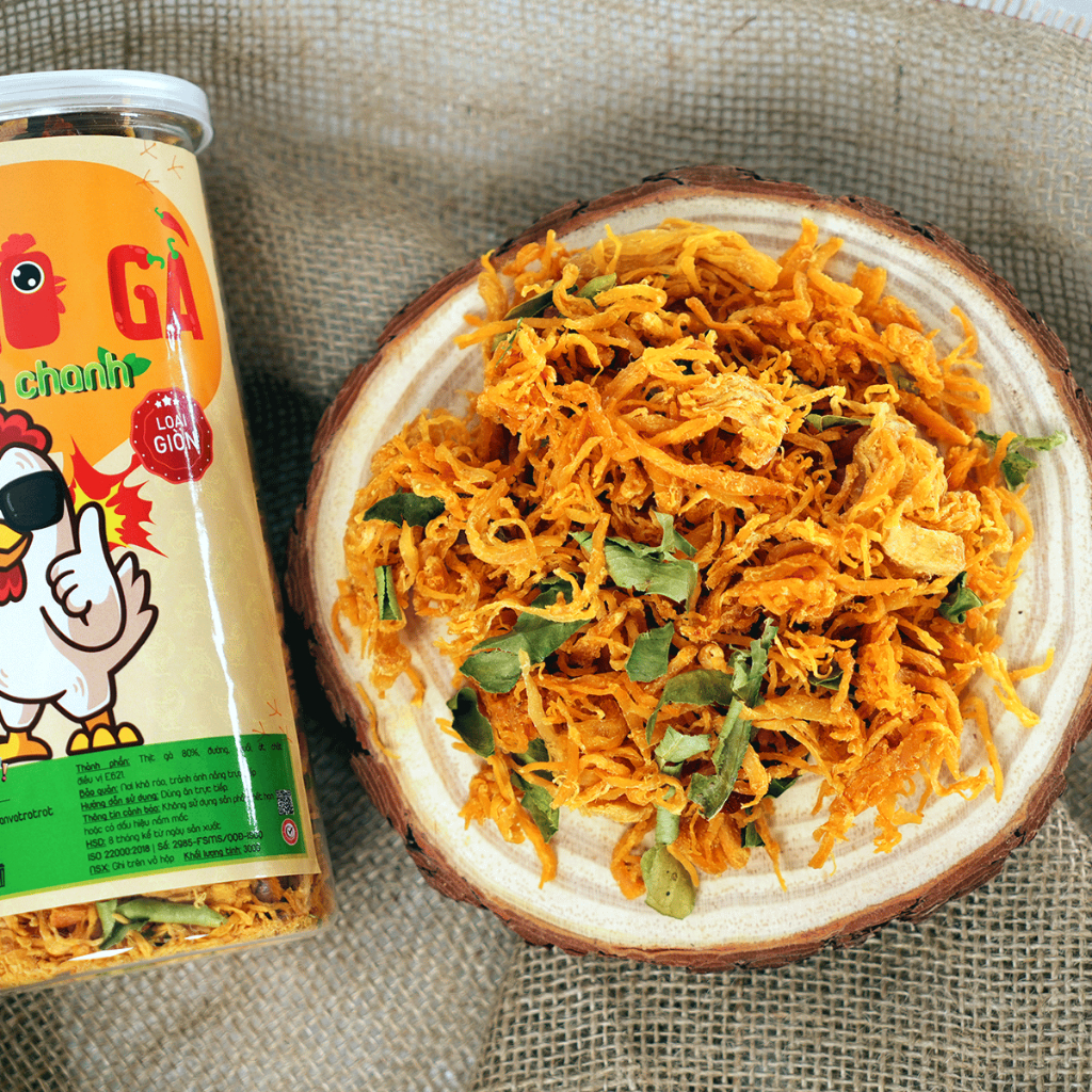 Khô Gà Lá Chanh RỘT RỘT Thơm Ngon Đậm Đà Hấp Dẫn Hộp 300g