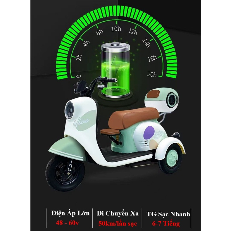 Xe điện ba bánh YOBO V1 SUPER ONE, Xe điện ba bánh cho người già, Người khuyết tật, Mẫu mới 2023