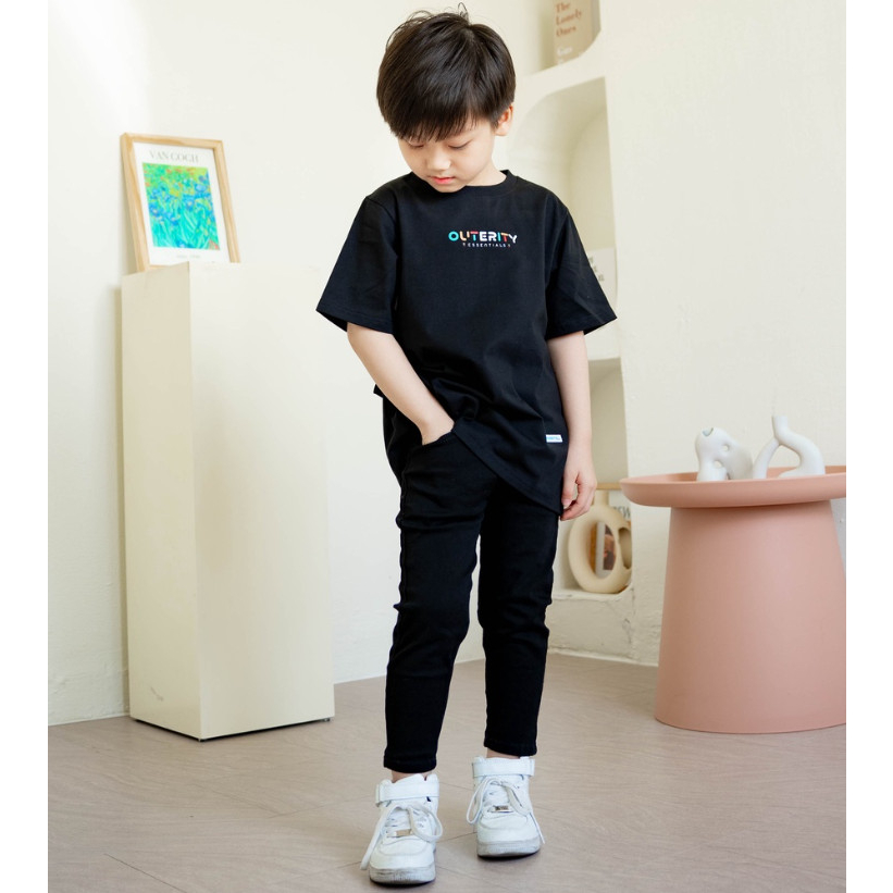 Áo thun Local Brand Outerity Rainbow Tee Kids / Black Color